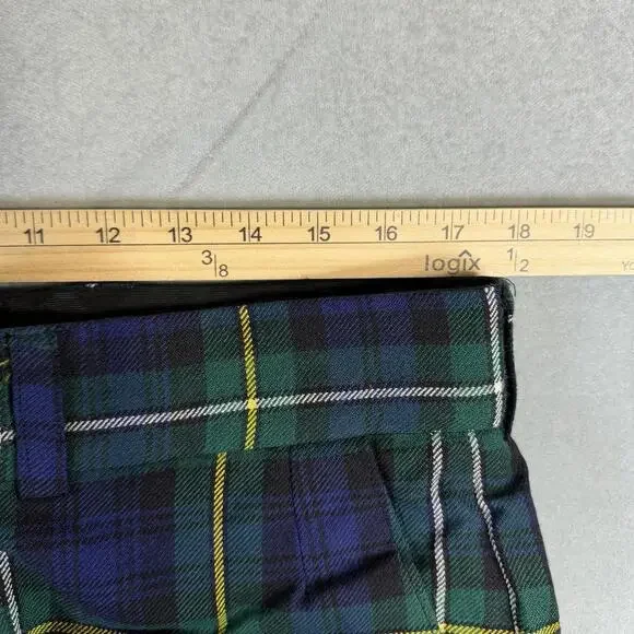 Vintage The Scotch House Pants Mens 35x28* Blue Green Tartan Plaid Wool Scottish - Picture 6 of 9